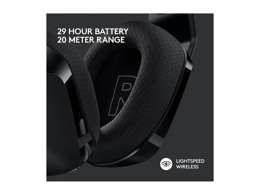 Logitech G733 Lightspeed Wireless Gaming Headset with Suspension Headband, Lightsync RGB, Blue VO!CE Mic Technology and PRO-G Audio Drivers - Black Headphone Earphones Memory Electronic