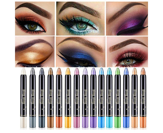 15 Colors Eyeshadow Stick Waterproof Eye Shadow Pencil Shimmer