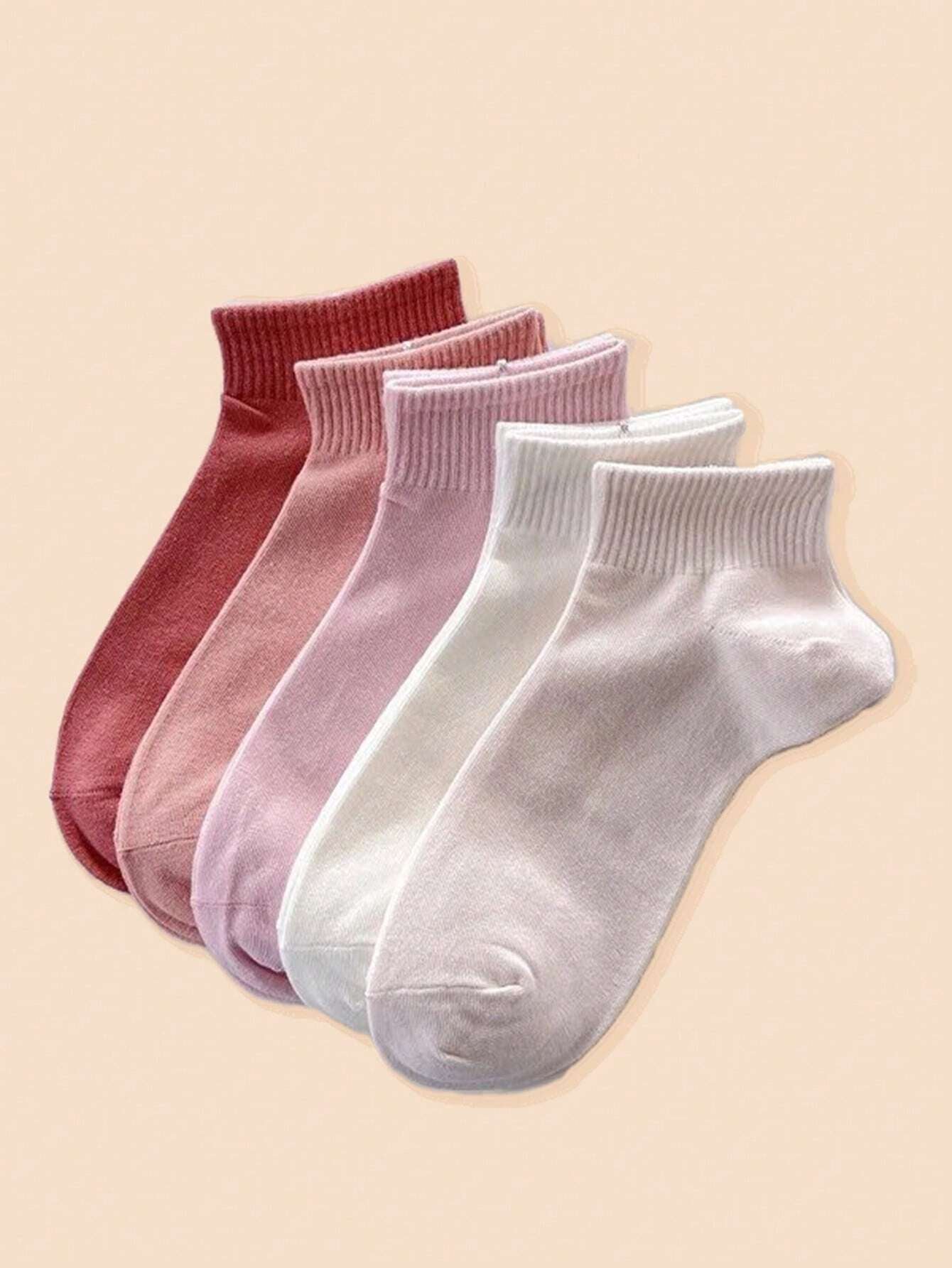 10 Pairs/Pack Random Color Children'S Autumn Winter Summer Solid Color Simple Socks, Suitable for Sports and Leisure Daily Travel the Best Choice