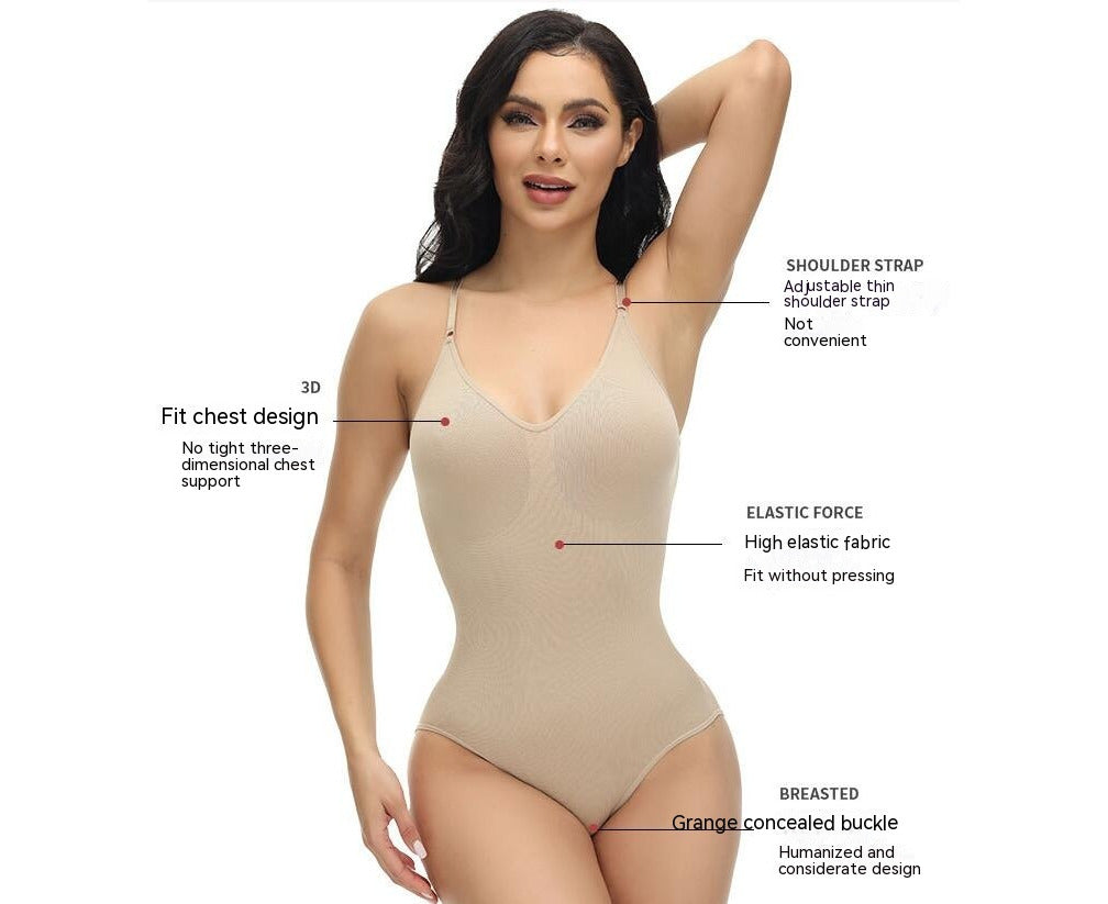 Shapewear Waist Bodysuits Women Clothing Tummy Control Seamless Full Body Shaper Square Neck Jumpsuits Top-Black