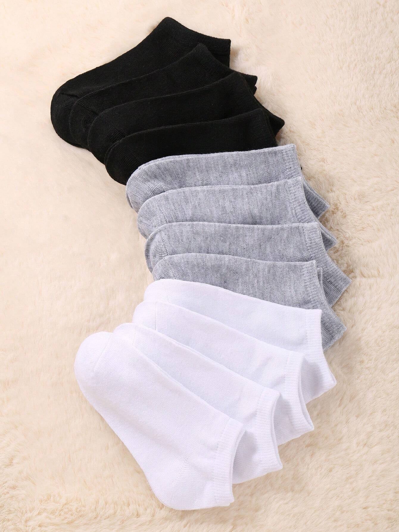 10 Pairs/Pack Random Color Children'S Autumn Winter Summer Solid Color Simple Socks, Suitable for Sports and Leisure Daily Travel the Best Choice