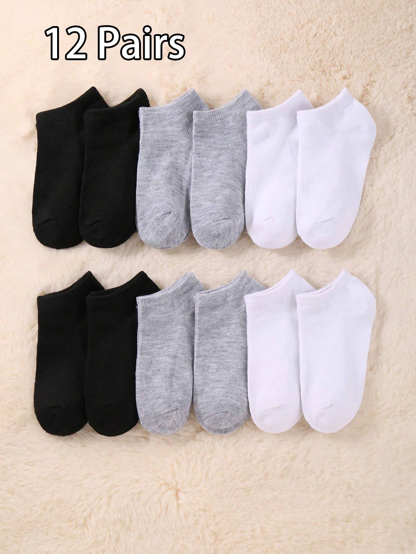 10 Pairs/Pack Random Color Children'S Autumn Winter Summer Solid Color Simple Socks, Suitable for Sports and Leisure Daily Travel the Best Choice