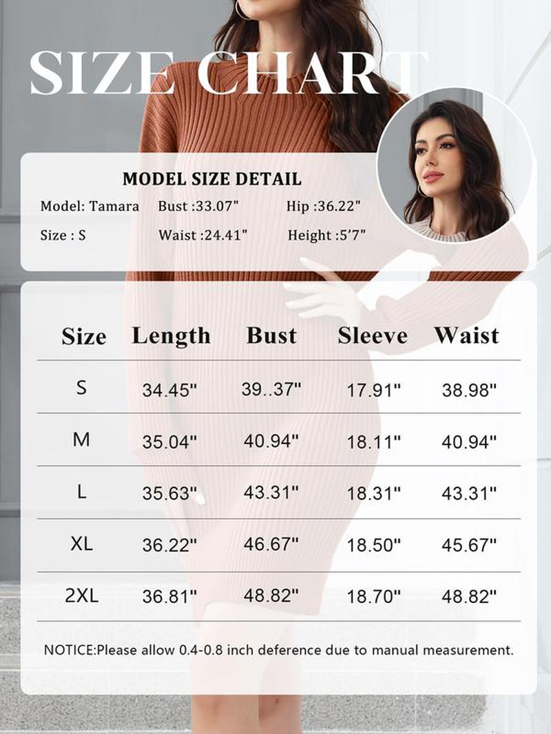 Genleck Womens Fall Sweaters Oversized Loose Tunic Mini Pullover Sweater Dress for Women Trendy 2024 Casual Womenswear