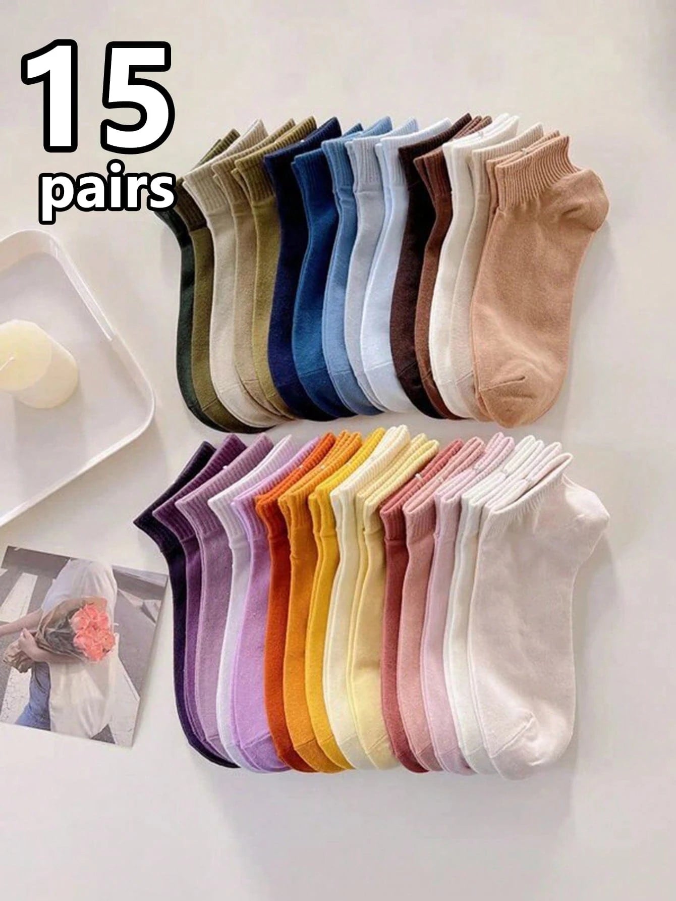 10 Pairs/Pack Random Color Children'S Autumn Winter Summer Solid Color Simple Socks, Suitable for Sports and Leisure Daily Travel the Best Choice